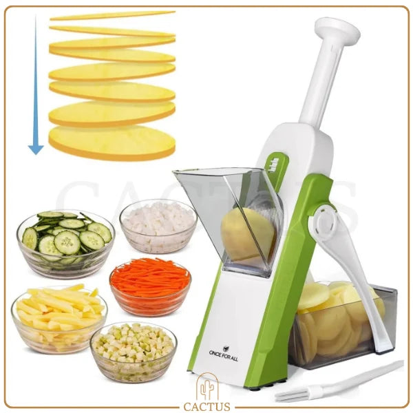 Cortador Unica Pro – Cortador Manual de Legumes Multifuncional com Recipiente
