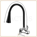 FlexiJet Torneira Parede Preta – Bica flexível 360° com duplo jato para pia de cozinha