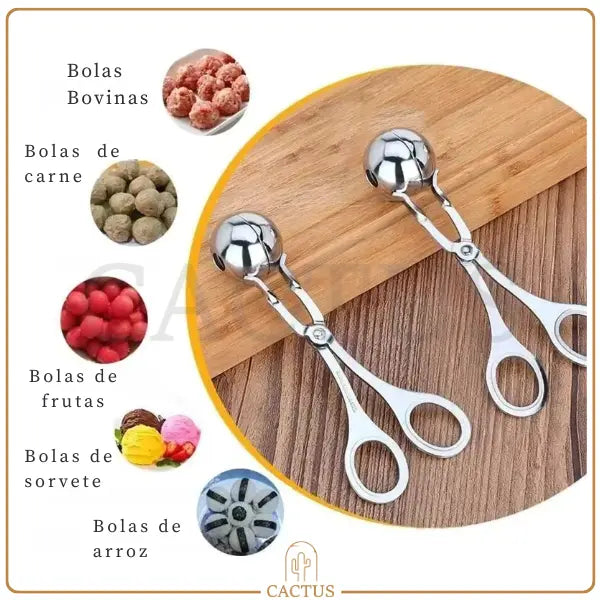 MeatClamp Inox – pinça modeladora de almôndega