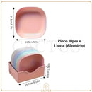 Pratinhos Color Joy – Pratos Plásticos Reutilizáveis para Lanches e Mise en Place