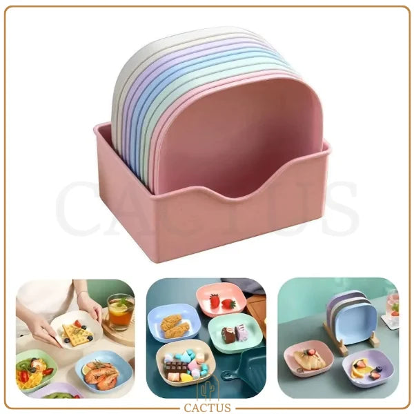 Pratinhos Color Joy – Pratos Plásticos Reutilizáveis para Lanches e Mise en Place