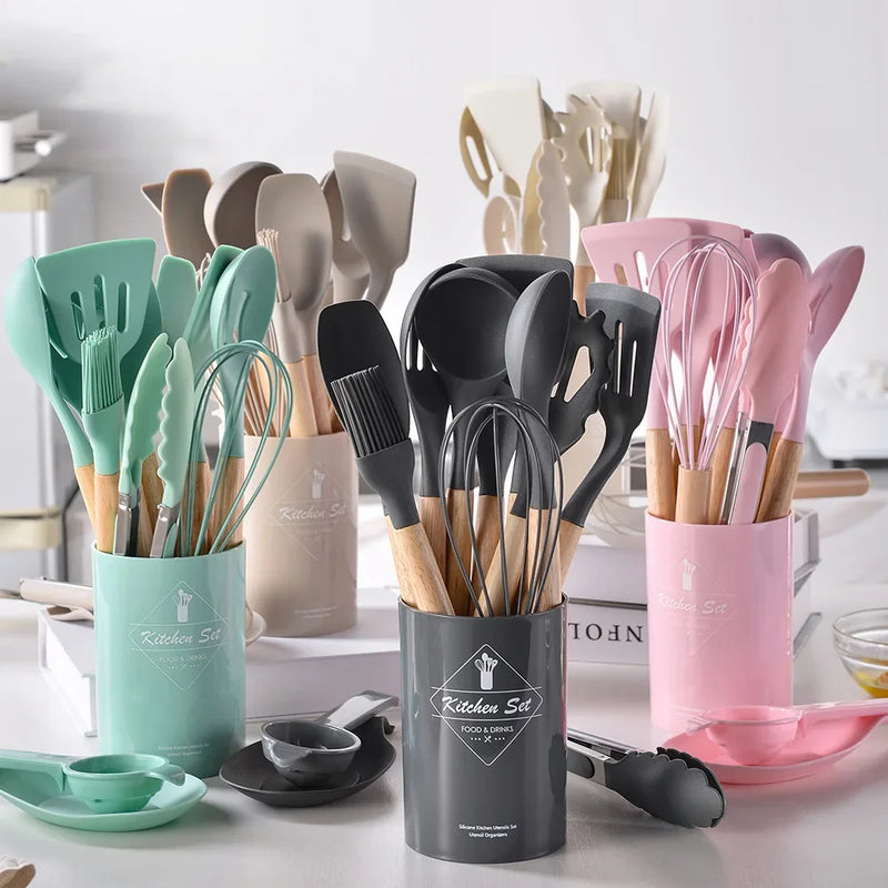 Kit de Utensílios em Silicone - 12 Peças