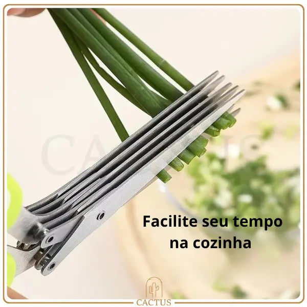 SliceLeaf 5X – Tesoura de Ervas com 5 Lâminas em Aço Inoxidável