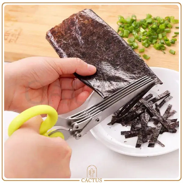 SliceLeaf 5X – Tesoura de Ervas com 5 Lâminas em Aço Inoxidável
